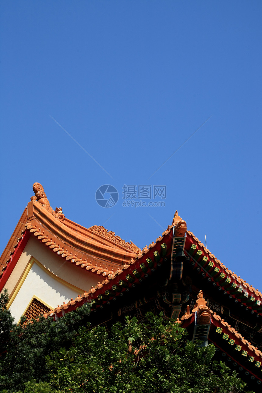 中国庙屋顶灯笼极乐精神雕塑旅行纪念碑文化雕像建筑信仰图片