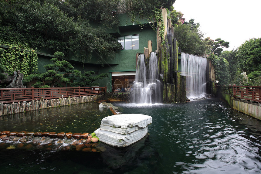 中华餐馆公园树木办公室岩石玻璃房子溪流旅行森林窗户图片