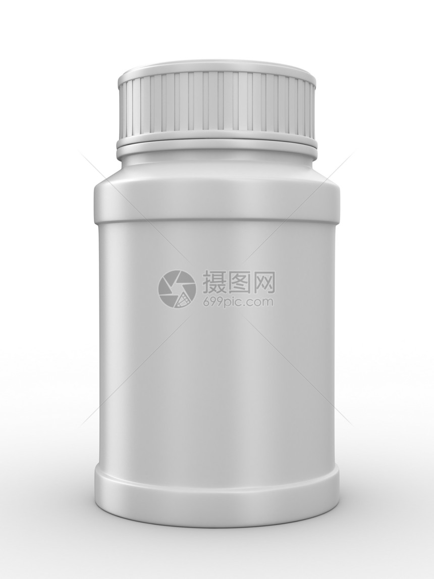白背景的牌板瓶 孤立的 3D 图像治愈胶囊制药盒子插图空白塑料药片医疗药店图片