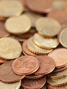 欧元硬硬币现金储蓄金融黄铜银行金属货币背景图片