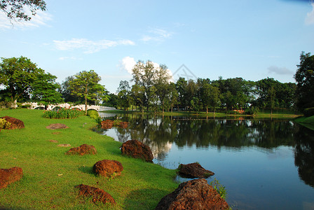 新加坡华人花园园林流动自然风景高清图片