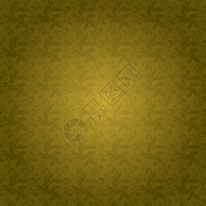 金花色瓷砖金子植物群棕色树叶插图背景图片