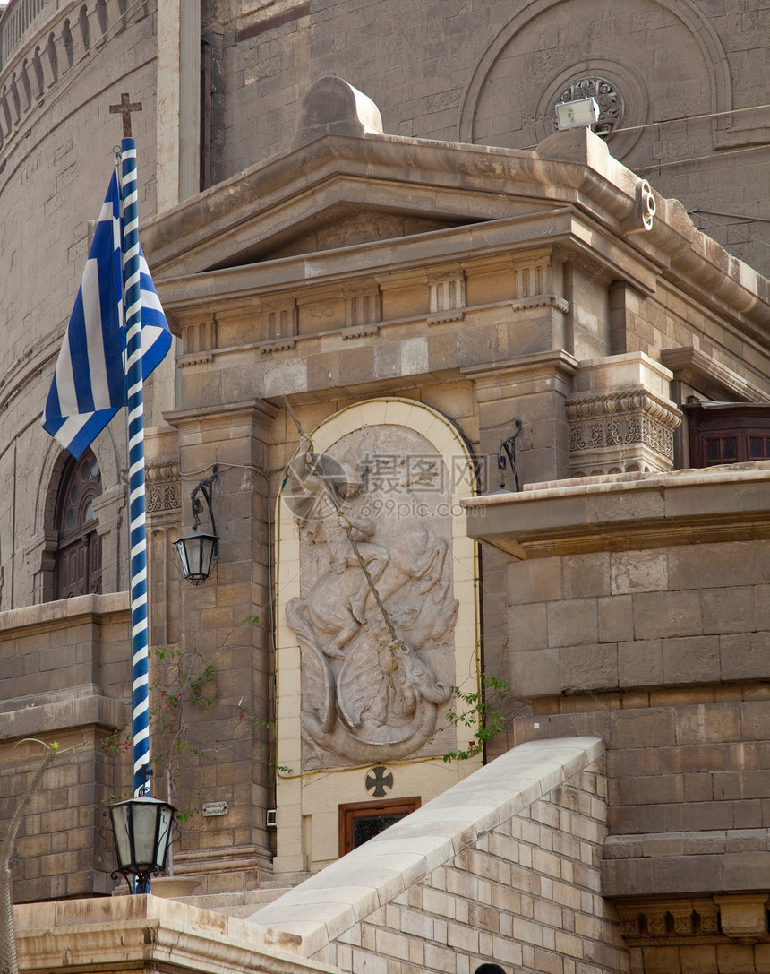开罗科普特基督教区的圣乔治雕像图片