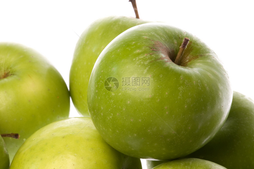 孤立的绿色苹果饮食小吃水果食物宏观异国营养热带情调甜点图片