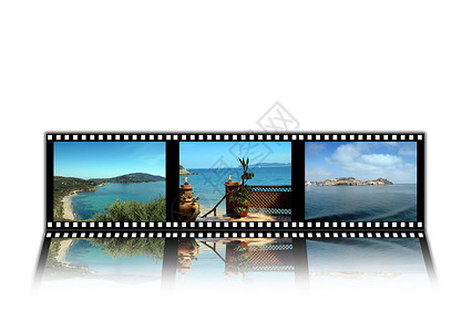 埃尔巴岛假期照片挫败电影海滩反射白色背景图片