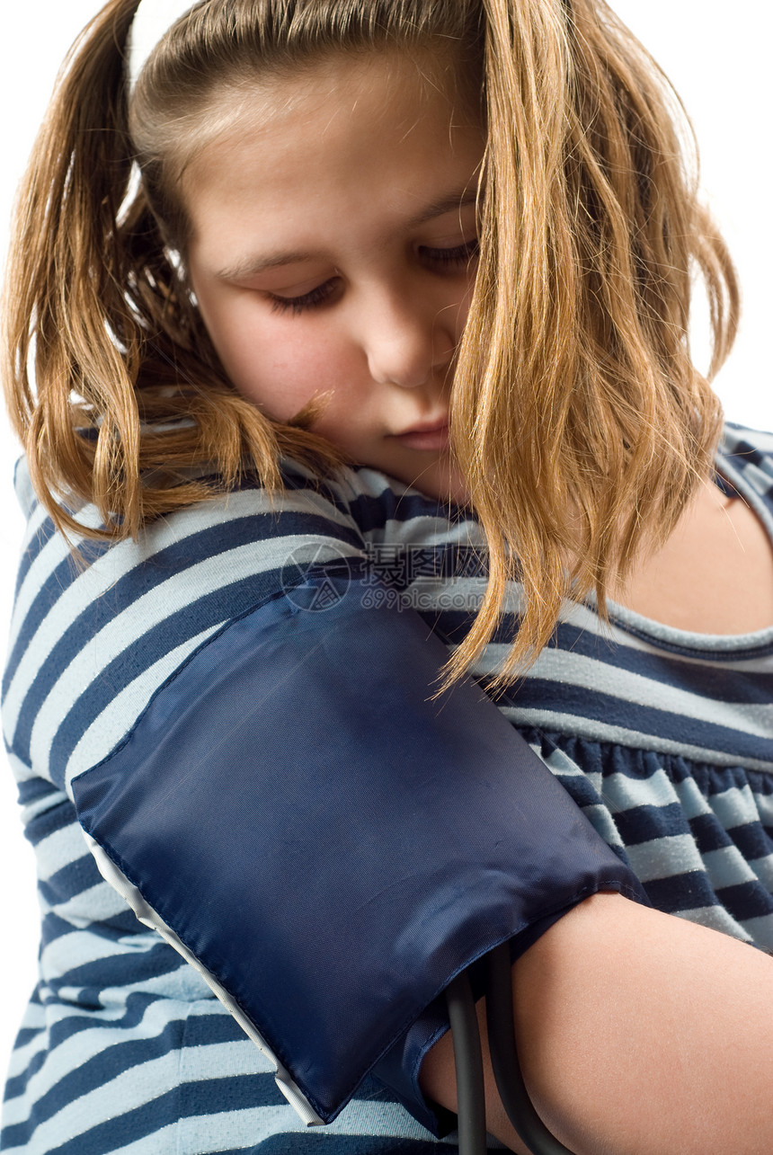 血血压女孩儿科考试卫生测量孩子保健压力医疗袖口图片