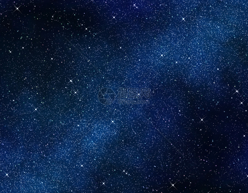 星空或夜空中的恒星蓝色天空宇宙星系星云火花图片