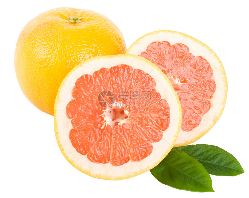 用叶子切红葡萄油绿色黄色甜点果皮水果食物圆圈白色红色橙子图片