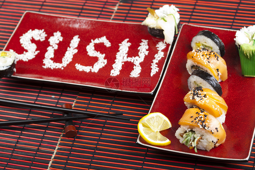 寿司和筷子生活方式海藻食物熟鱼文化海鲜健康饮食美食饮食图片