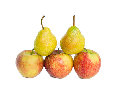 苹果和梨水果黄色白色红色食物背景图片