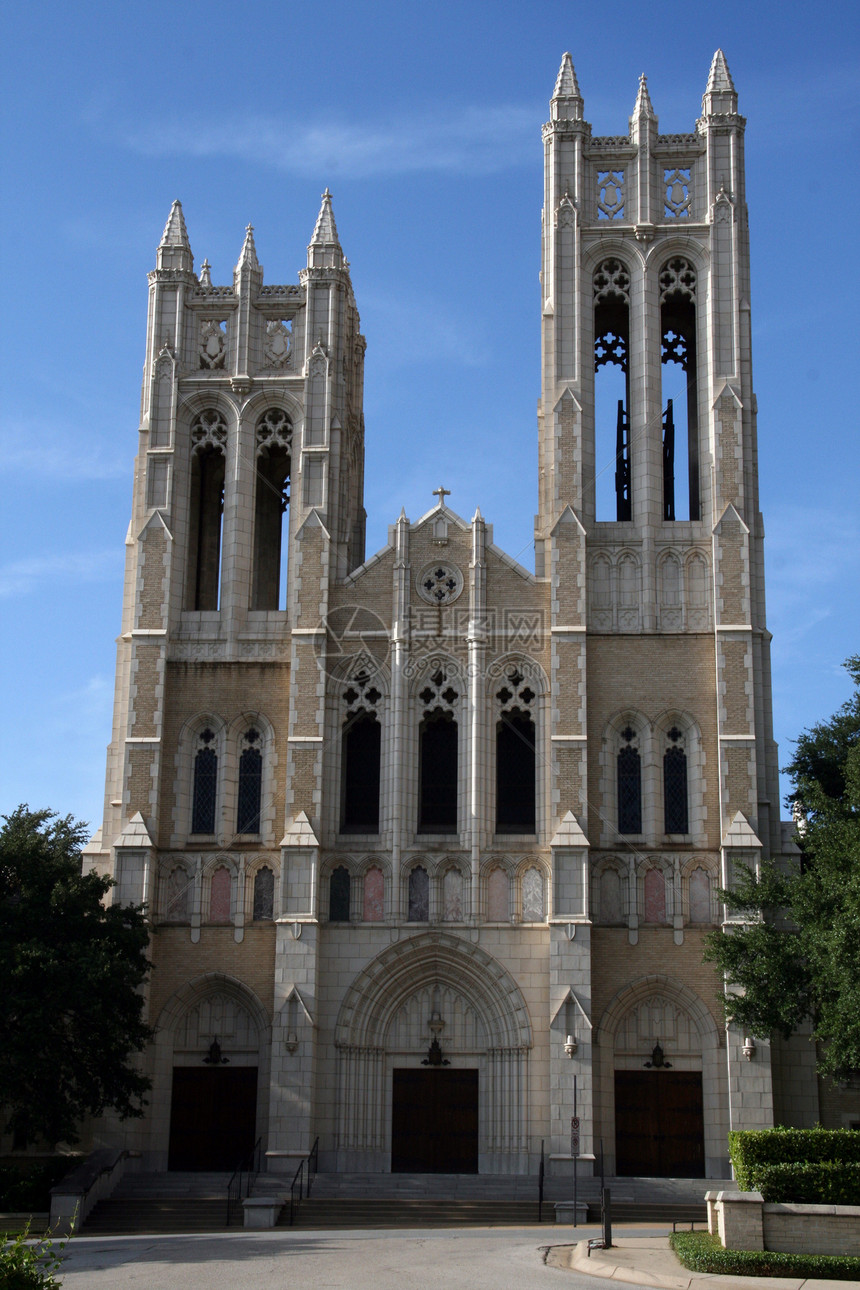 德克萨斯州沃斯堡市中心的旧教堂图片