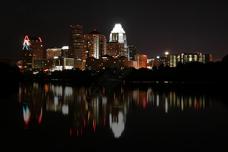 奥氏体夜间德克萨斯州市下城奥斯汀建筑高楼首都城市建筑物天空场景技术市中心景观背景