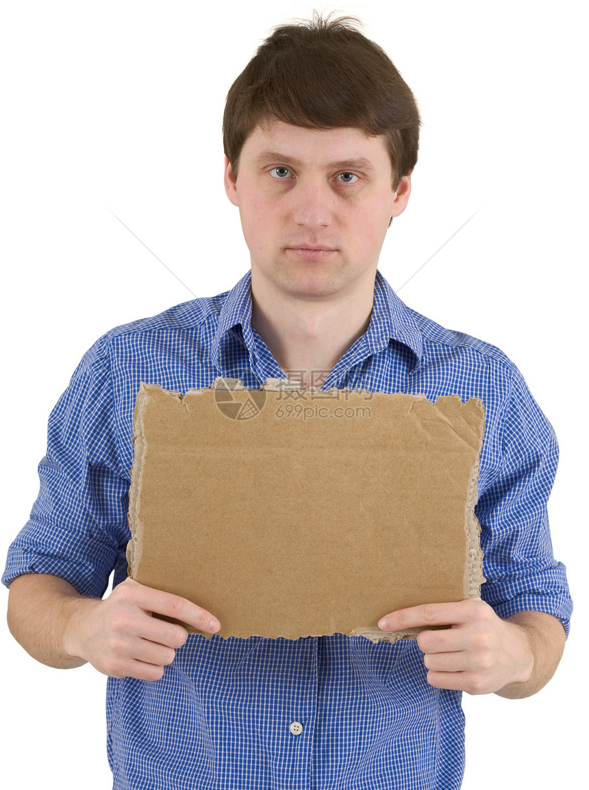 人和纸板褐色棕色头发药片套装纸盒男性蓝色白色乐趣图片