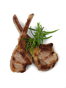 烤羊排白色羊肉盘子食物服务烹饪背景图片