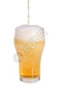 啤酒泡沫酒精黄色玻璃背景图片