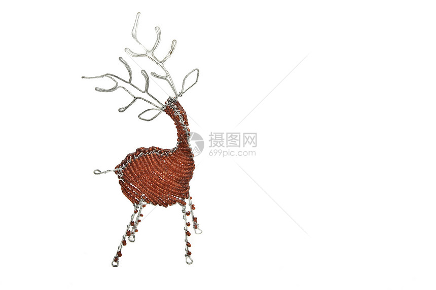 驯鹿圣诞装饰框架红色艺术手工珠子工艺驯鹿图片