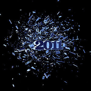 2011年碎片日历蓝色数字碎屑瓦砾背景图片