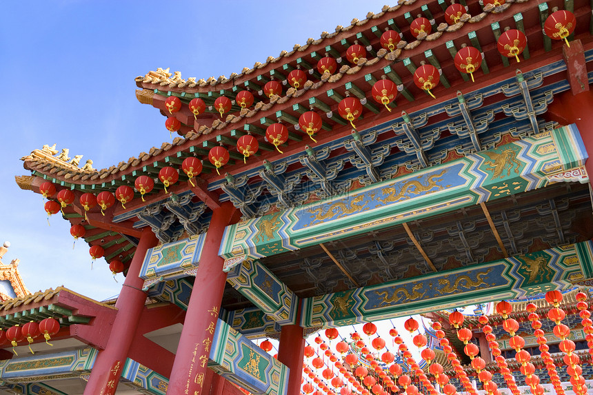 中国圣殿屋顶信仰传统神社精神场景旅行庆典宗教崇拜历史图片