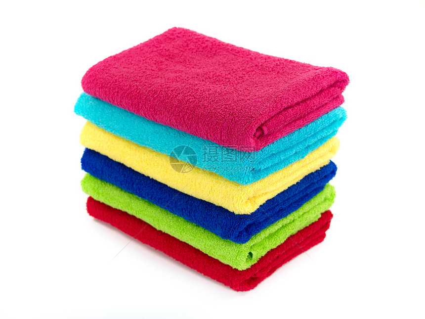 彩色浴室毛巾洗衣店棉布织物折叠吸水性淋浴用品面巾奢华白色图片