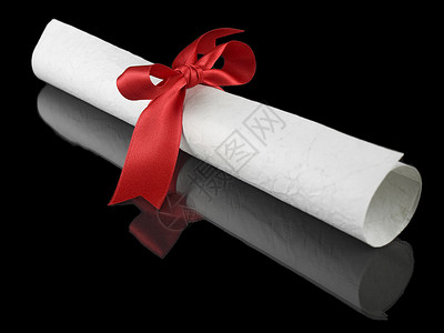 具有红带的文凭学习公告滚动成就学生大师中学仪式博士证书商业高清图片素材