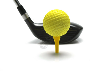 脱队白色黄色球座运动高尔夫球背景图片