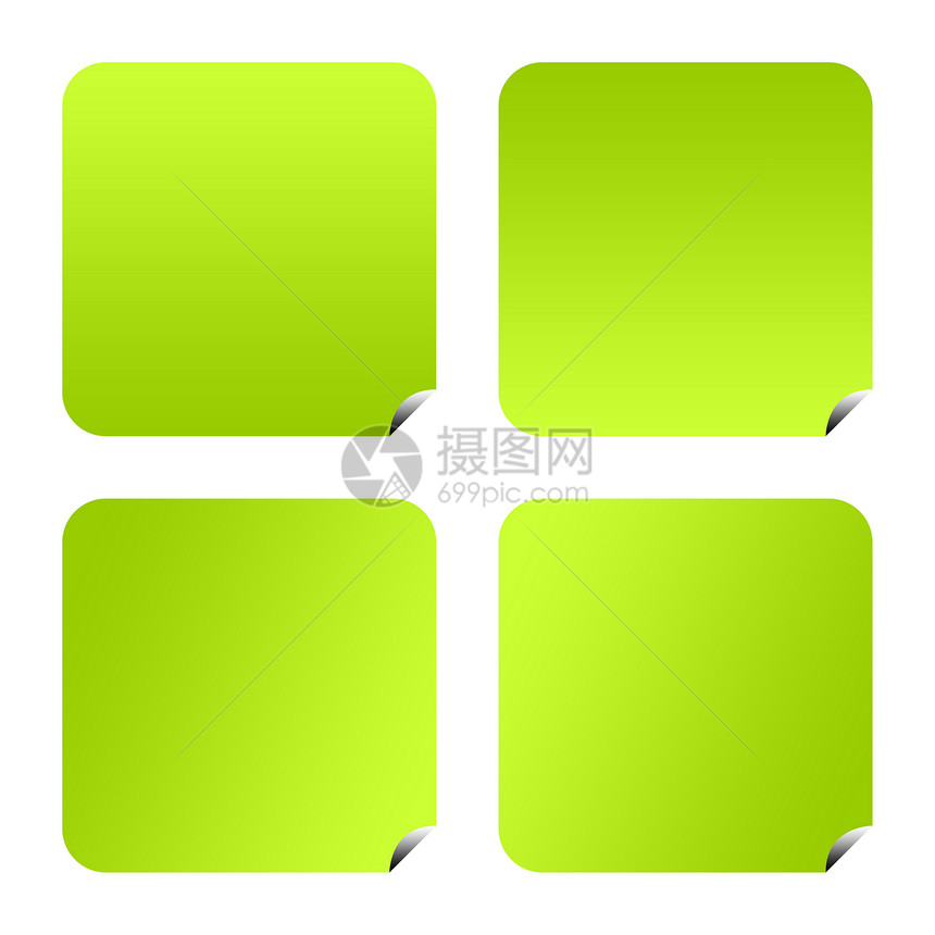绿色生态按钮贴纸标签图形化角落插图纽扣回收正方形圆形环境图片