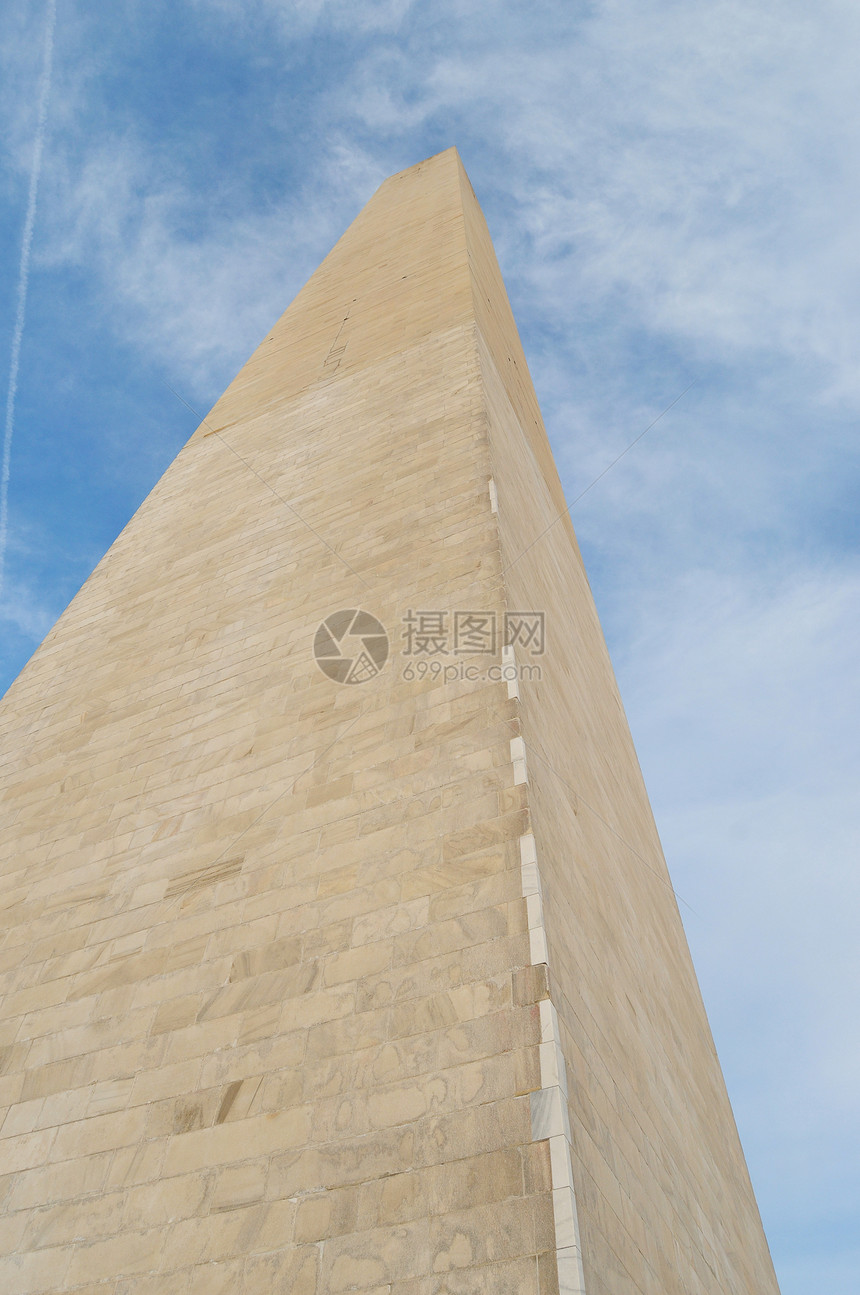 华盛顿纪念碑砂岩砖块大理石蓝天地标纪念馆方尖碑建筑学图片