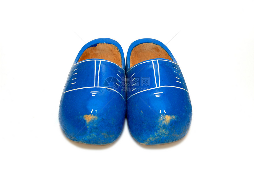 蓝木制鞋特丹木头文化蓝色白色图片