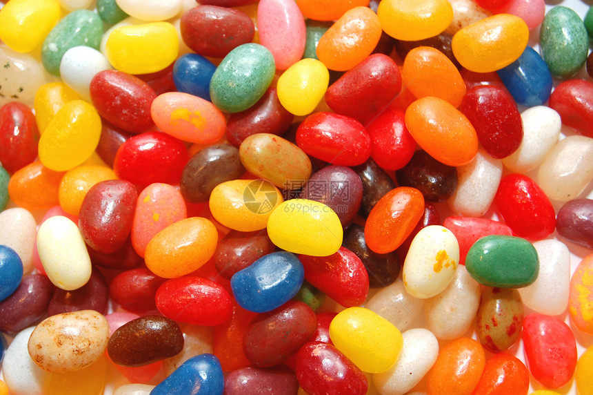 果冻食物红色白色黄色棕色绿色糖果糖豆粉色橙子图片