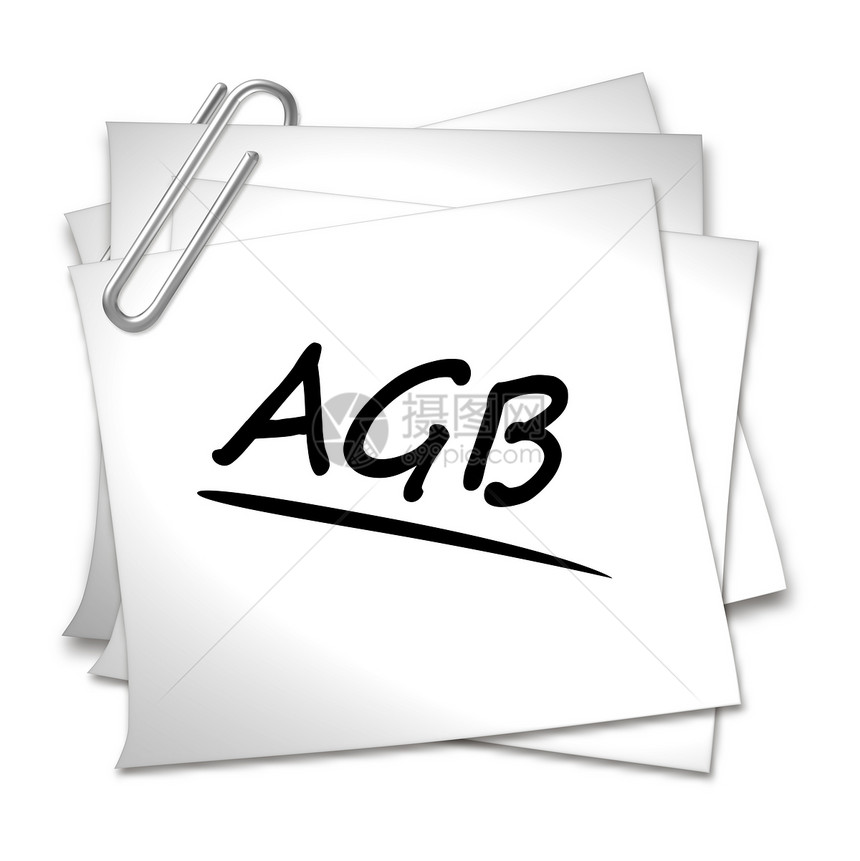 德文与纸张剪贴纸的 Memo  AGB别针公告框架记忆摄影备忘录电影照片笔记空白图片