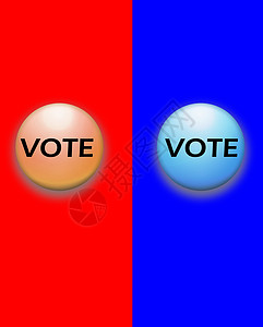 保守派或劳工劳动选举蓝色纽扣按钮红色政治电气背景图片