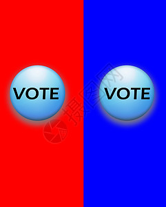 保守派或劳工纽扣电气选举劳动按钮红色政治蓝色背景图片