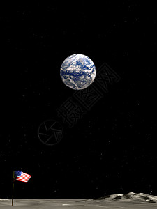 月球地面从月球对地球的观察全球圆圈行星天文学岩石景观蓝色红色天文天空背景