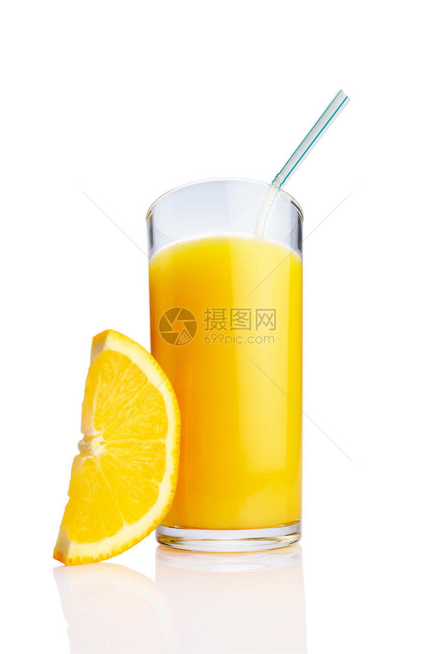 橙汁杯子稻草白色早餐反射水果环境果汁水晶食物玻璃图片