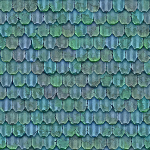 屋顶瓷砖房子蓝色裂缝插图背景图片