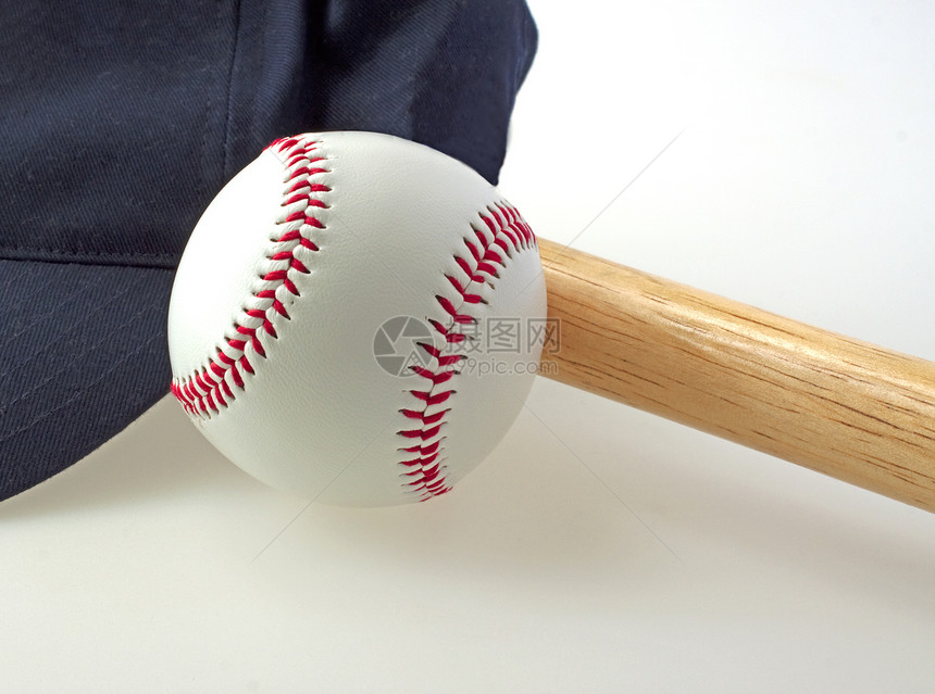 垒球快球娱乐宏观闲暇红色乐趣蝙蝠皮革游戏帽子图片
