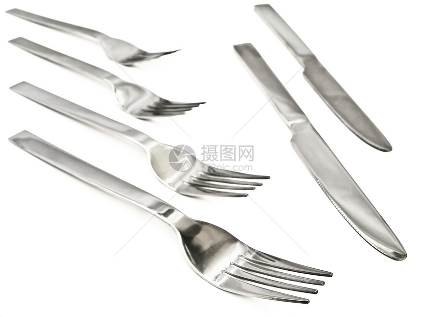 叉子和刀礼仪吃饭服务晚餐餐具厨房工具时间金属银器图片
