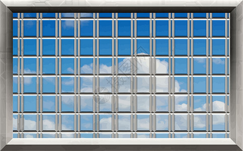 蓝色天空穿过横条炙烤多云白色酒吧自由天气障碍背景图片