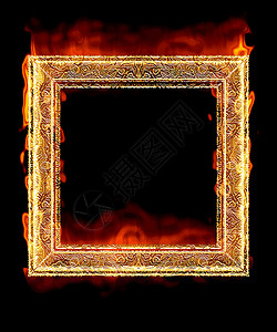 红火热火炉构图火焰照片红色相框背景图片