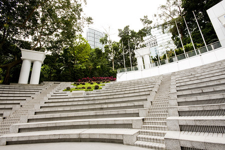 和平方楼梯石头公司建造反射建筑正方形阴影公园脚步城市背景图片