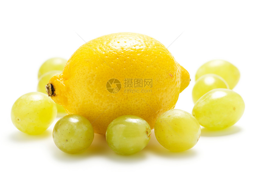柠檬和葡萄甜点果汁水果热带白色食物黄色营养绿色团体图片