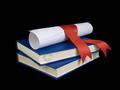 文凭和书籍大师教育丝带学士精装证书成就学校中学硕士仪式高清图片素材