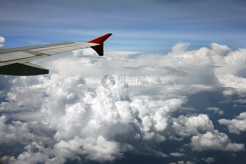 飞机机翼气氛高度天空天堂墙纸蓝色冰雹自由云景空气图片