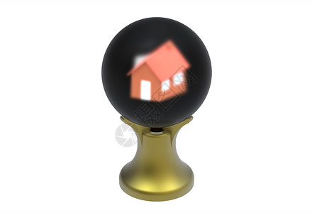 以晶球对未来作出预测玻璃房子预言白色财富青铜黄铜算命先生魔法圆形背景图片