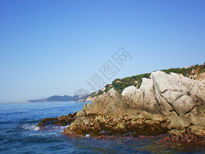 风景海滩石头天空生活自由海洋背景图片
