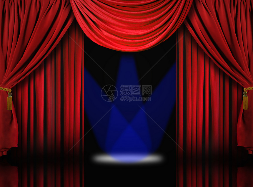 天鹅绒剧场阶段蓝色亮光图片