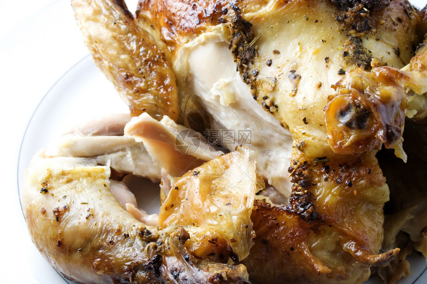 鸡食物烘烤午餐烤肉母鸡饮食家禽胸部白色美食图片