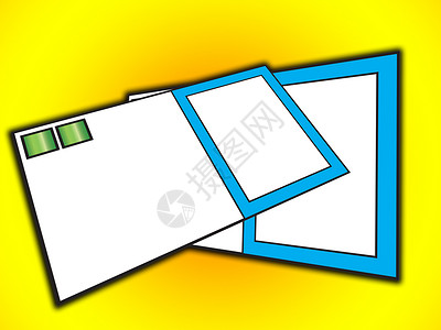 一些空白的名片绿色风俗卡片白色公司插图蓝色背景图片