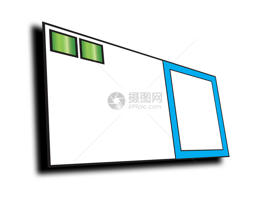 空白名片蓝色白色绿色插图公司风俗卡片图片