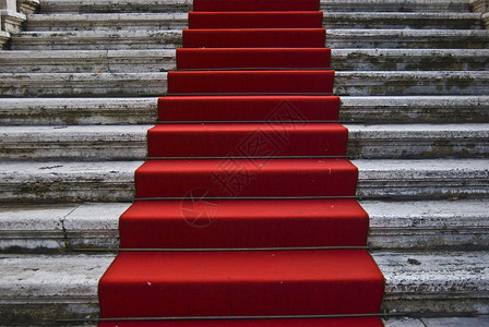 红地毯红色奢华楼梯庆典背景图片